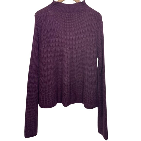 POLLY & ESTHER | Eggplant Purple Mock Neck Long Sleeve Sweater | Size XL - Picture 4 of 9